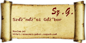 Szénási Gábor névjegykártya