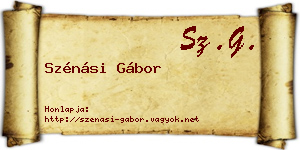 Szénási Gábor névjegykártya