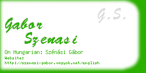 gabor szenasi business card